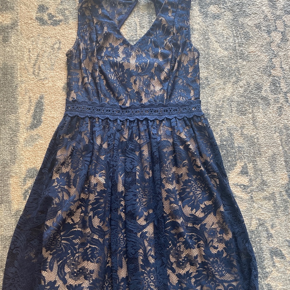 Francesca's Navy Lace Dress